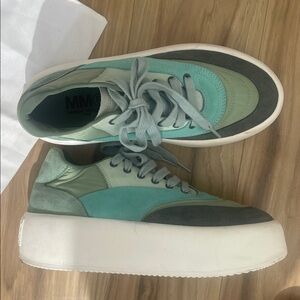 MM6 Maison Margiela Blue Mint Teal platform Sneakers